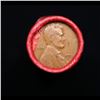 Image 2 : Mixed small cents 1c orig shotgun roll, 1920-p Lincoln Cent, Wheat Cent other end, Nathan's Brandt W