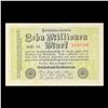 Image 2 : 1923 Weimar Germany 10 Millionen Mark Note P# 106D Grades vf++