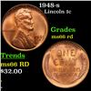 Image 1 : 1948-s Lincoln Cent 1c Grades GEM+ Unc RD