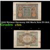 Image 1 : 1920 Weimar Germany 100 Mark Note P# 69A Grades vf+