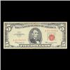 Image 2 : 1963 $5 Red seal United States Note Grades vf++