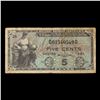 Image 2 : 1951 U.S. Military Payment Certificate MPC 5 Cent Note P# M22A Grades vf+