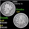 Image 1 : 1884 Liberty Nickel 5c Grades vg, very good