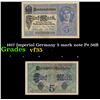 Image 1 : 1917 Imperial Germany 5 mark note P# 56B Grades vf++
