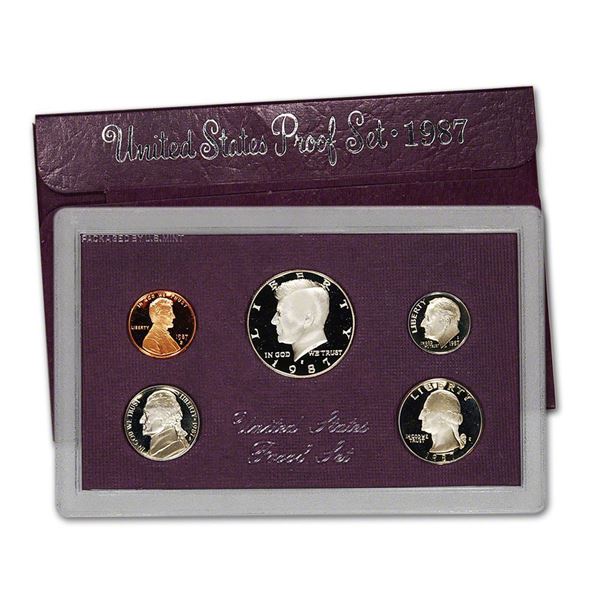 1987 United States Proof Set, 5 Coins Inside!