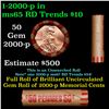 Image 1 : Shotgun Lincoln 1c roll, 2000-p 50 pcs Vintage Penny Wrapper.