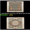 Image 1 : 1920 Weimar Germany 100 Mark Note P# 69A Grades vf+