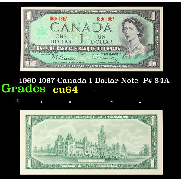 1960-1967 Canada 1 Dollar Note  P# 84A Grades Choice CU