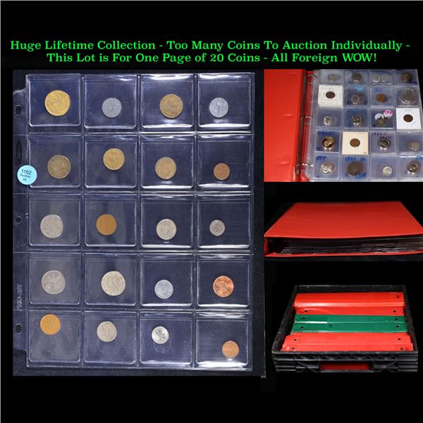 Huge Liifetime Collection - Too Many Coins To Auction Individually - This Lot is For One Page of 20 