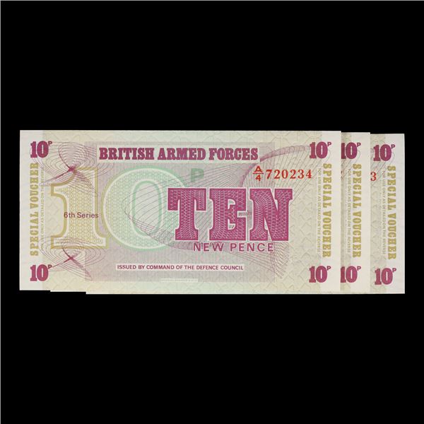 Set of 2 1972 Great Britain 10 new pence Note P# M45A Grades CU