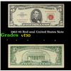 Image 1 : 1963 $5 Red seal United States Note Grades vf++
