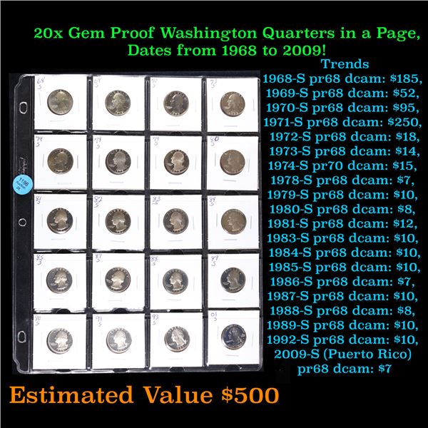 Huge Liifetime Collection - Too Many Coins To Auction Individually - This Lot is For One Page of 20 