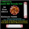 Image 1 : Shotgun Lincoln 1c roll, 1962-d 50 pcs Bank Wrapper.