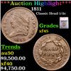 Image 1 : ***Auction Highlight*** 1811 Classic Head half cent 1/2c Graded xf45 By SEGS (fc)