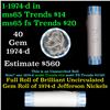 Image 1 : Shotgun Jefferson 5c roll, 1974-d 40 pcs Bank Wrapper