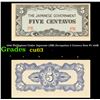 Image 1 : 1942 Philippines Under Japanese (JIM) Occupation 5 Centavo Note P# 103B Grades Select CU