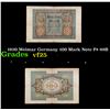 Image 1 : 1920 Weimar Germany 100 Mark Note P# 69B Grades vf+
