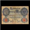 Image 2 : 1907 Imperial Germany 20 Mark Note P# 28 Grades vf+