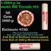 Image 1 : Shotgun Lincoln 1c roll, 1980-p 50 pcs Merchants Bank Wrapper.