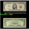 Image 1 : 1963 $5 Red seal United States Note Grades vf++