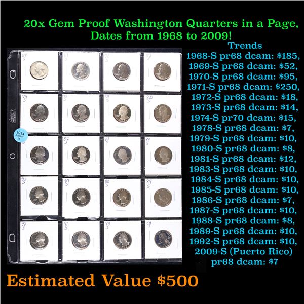 Huge Liifetime Collection - Too Many Coins To Auction Individually - This Lot is For One Page of 20 