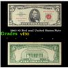 Image 1 : 1963 $5 Red seal United States Note Grades vf++