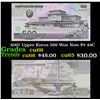 Image 1 : 2007 Upper Korea 500 Won Note P# 44C Grades Gem+ CU
