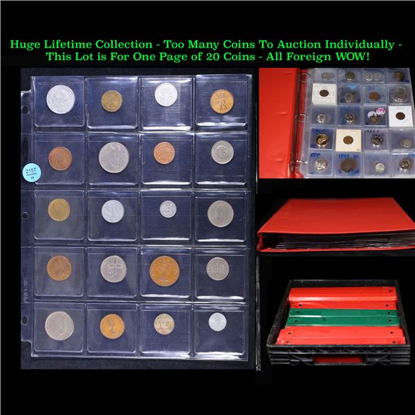 Huge Liifetime Collection - Too Many Coins To Auction Individually - This Lot is For One Page of 20 