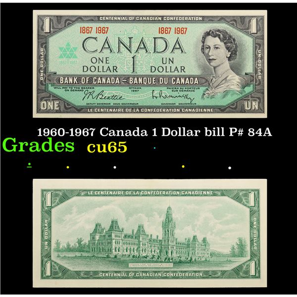 1960-1967 Canada 1 Dollar bill P# 84A Grades Gem CU