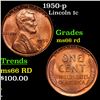Image 1 : 1950-p Lincoln Cent 1c Grades GEM+ Unc RD