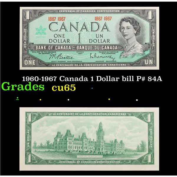 1960-1967 Canada 1 Dollar bill P# 84A Grades Gem CU