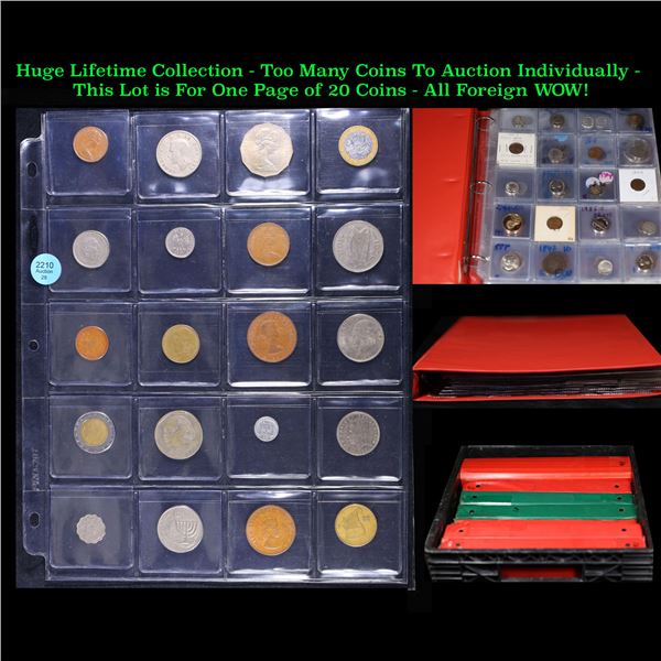 Huge Liifetime Collection - Too Many Coins To Auction Individually - This Lot is For One Page of 20 