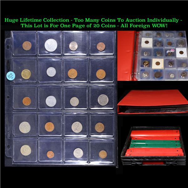 Huge Liifetime Collection - Too Many Coins To Auction Individually - This Lot is For One Page of 20 