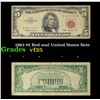 Image 1 : 1963 $5 Red seal United States Note Grades vf+