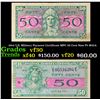 Image 1 : 1954 U.S. Military Payment Certificate MPC 50 Cent Note P# M32A Grades vf++