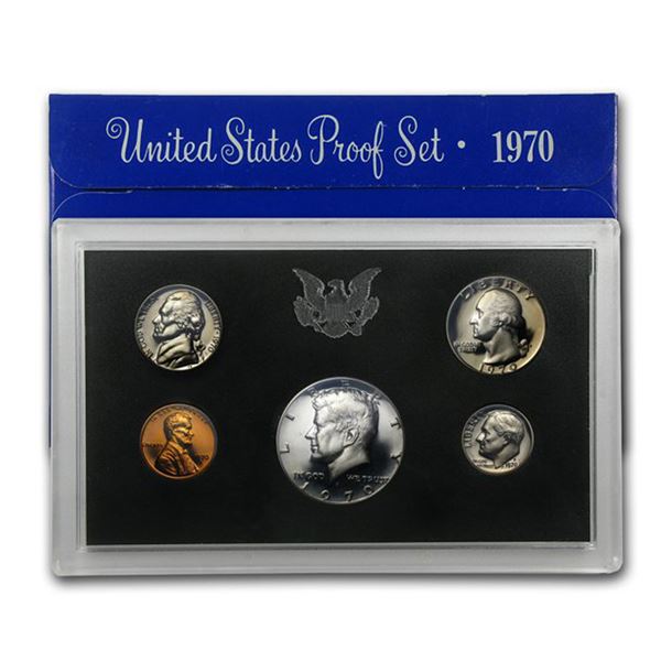 1970 United States Mint Proof Set, 5 Coins Inside!