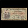 Image 2 : 1951 U.S. Military Payment Certificate MPC 5 Cent Note P# M22A Grades vf+