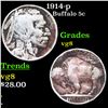 Image 1 : 1914-p Buffalo Nickel 5c Grades vg, very good