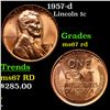 Image 1 : 1957-d Lincoln Cent 1c Grades GEM++ Unc RD