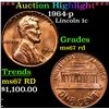 Image 1 : ***Auction Highlight*** 1964-p Lincoln Cent 1c Graded GEM++ Unc RD By USCG (fc)