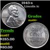 Image 1 : 1943-s Lincoln Cent 1c Grades GEM++ Unc