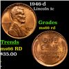 Image 1 : 1946-d Lincoln Cent 1c Grades GEM+ Unc RD