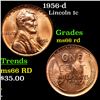Image 1 : 1956-d Lincoln Cent 1c Grades GEM+ Unc RD