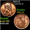 Image 1 : 1957-d Lincoln Cent 1c Grades GEM++ Unc RD