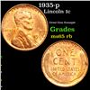 Image 1 : 1935-p Lincoln Cent 1c Grades GEM Unc RB