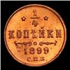 Image 3 : 1899 Russia 1/4 Kopek Y# 47.1 Grades GEM+ Unc RD