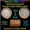 Image 1 : ***Auction Highlight*** Old 50c Roll $10 Halves Solid Barber Half dollar Roll with 1906 & D  Ends (f