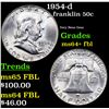 Image 1 : 1954-d Franklin Half Dollar 50c Grades Choice Unc+ FBL