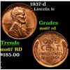 Image 1 : 1937-d Lincoln Cent 1c Grades GEM++ Unc RD