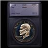Image 2 : Proof 1974-s Silver Eisenhower Dollar $1 Graded pr69+ dcam By SEGS